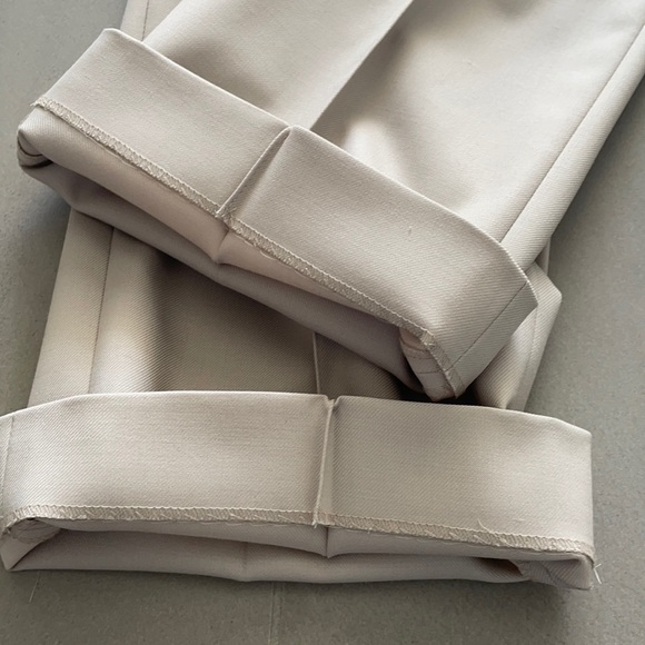 REISS Miller high rise straight leg pintuck trousers in stone color NWOT - Picture 17 of 17